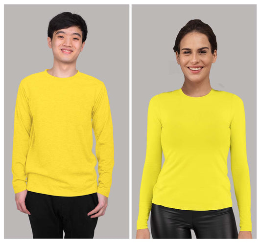 Plain Yellow T-shirt Unisex Cotton For Men and Women (FREESIZE