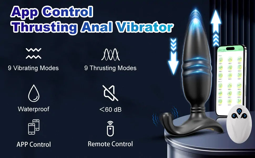 App & Remote Control Thrusting Anal Vibrator Prostate Massager