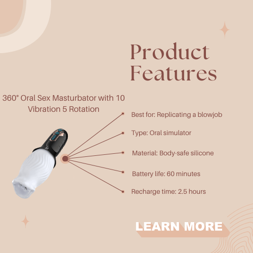 360° Oral Sex Masturbator with 10 Vibration 5 Rotation