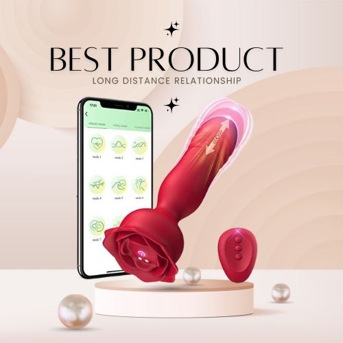 APP Control Rose Stimulator Thrusting Anal Vibrator