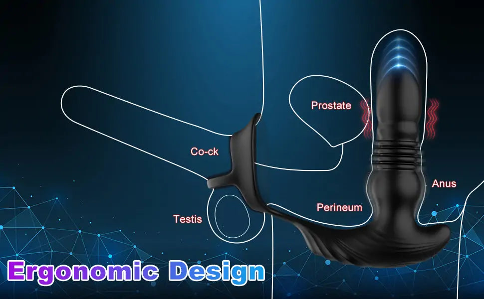 App & Remote Control Thrusting Anal Vibrator Prostate Massager with Cock Ring