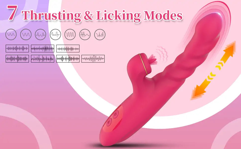 Pulsating Clitoral Tongue Licking & Thrusting Dildo Vibrator