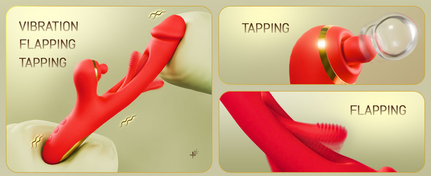 3 in 1 G Spot Vibrators with 7 Tapping, 7 Vibrating & 7 Flapping Patterns