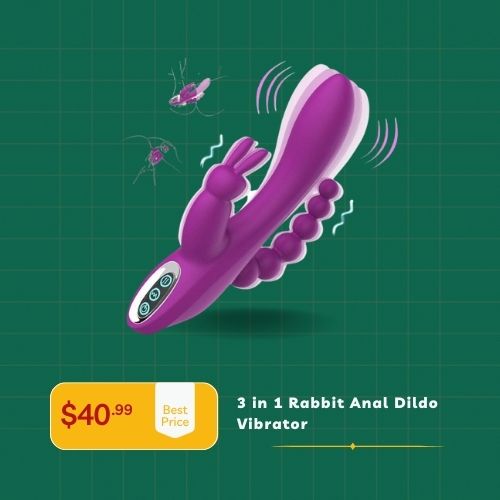 3 in 1 Rabbit Anal Dildo Vibrator