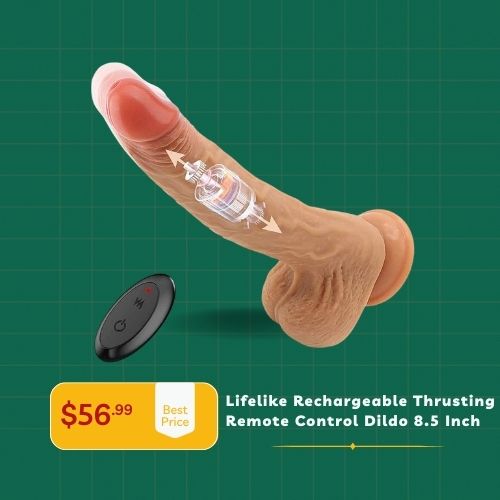 Adorime Lifelike Rechargeable Thrusting Remote Control Dildo 8.5 Inch