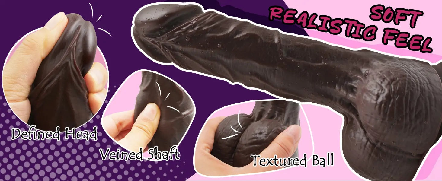 9 Inch Wriggling Black Dildo Vibrator with Remote Control