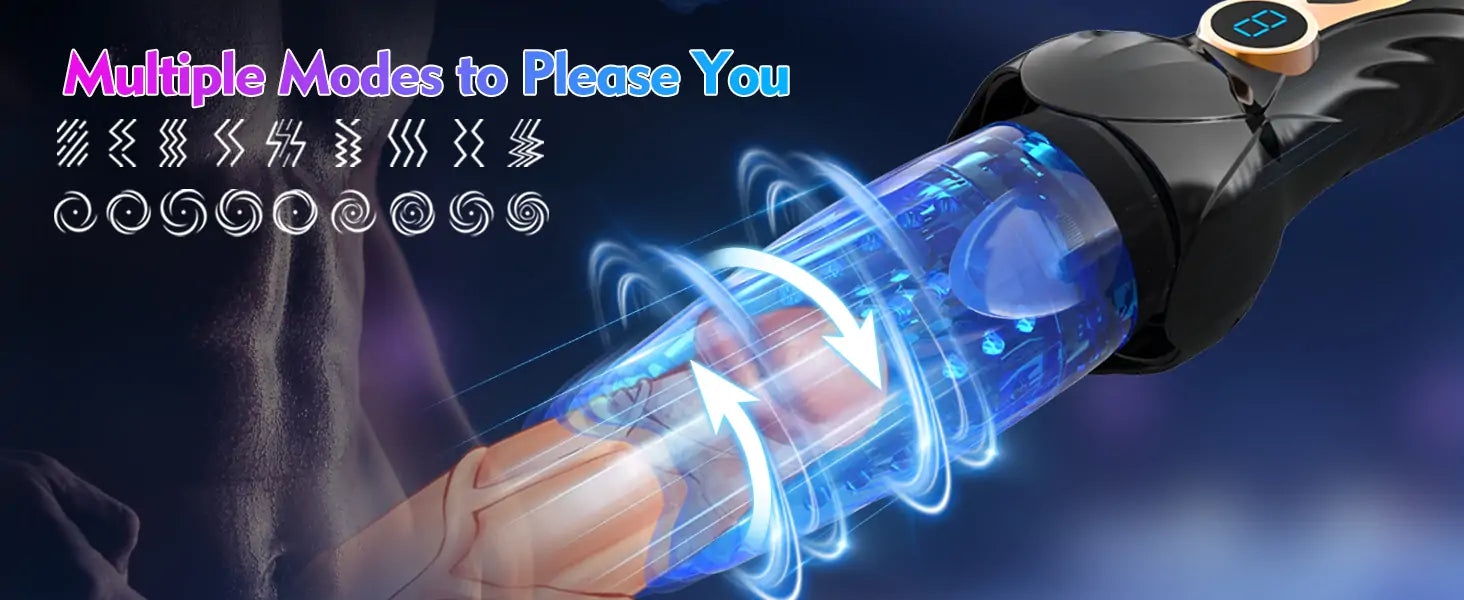 9 Rotating Thrusting Transparent Sleeve LED Display Automatic Male Masturbator