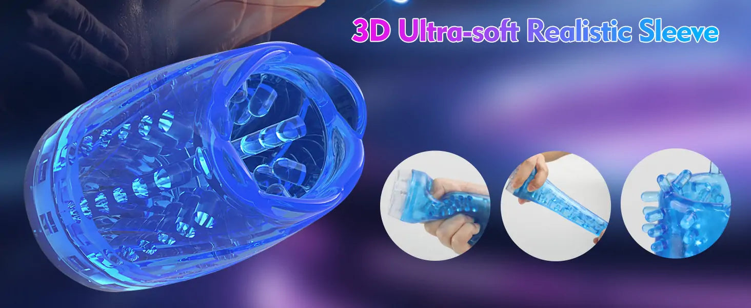 9 Rotating Thrusting Transparent Sleeve LED Display Automatic Male Masturbator