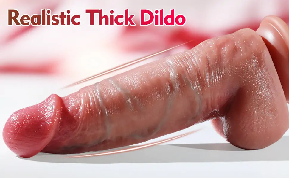8.5"' Realistic Silicone Thick Dildo with Strong Suction Cup