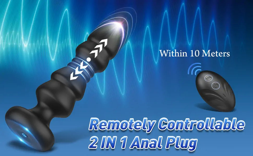Anal Plug Vibrator With 5 Vibrating & Thrusting Modes Prostate Massager