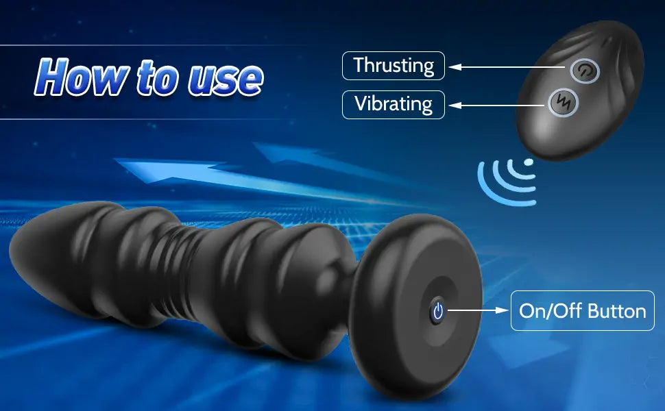 Anal Plug Vibrator With 5 Vibrating & Thrusting Modes Prostate Massager