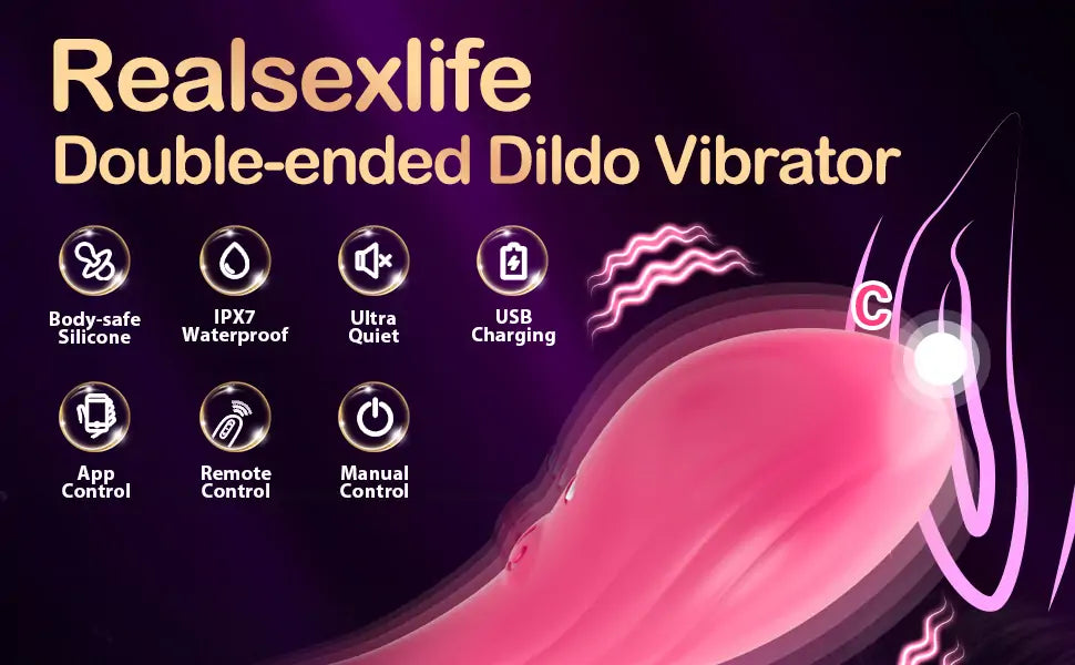 App Remote Control 18” Strapless Double-Ended G-Spot Dildos for Lesbian