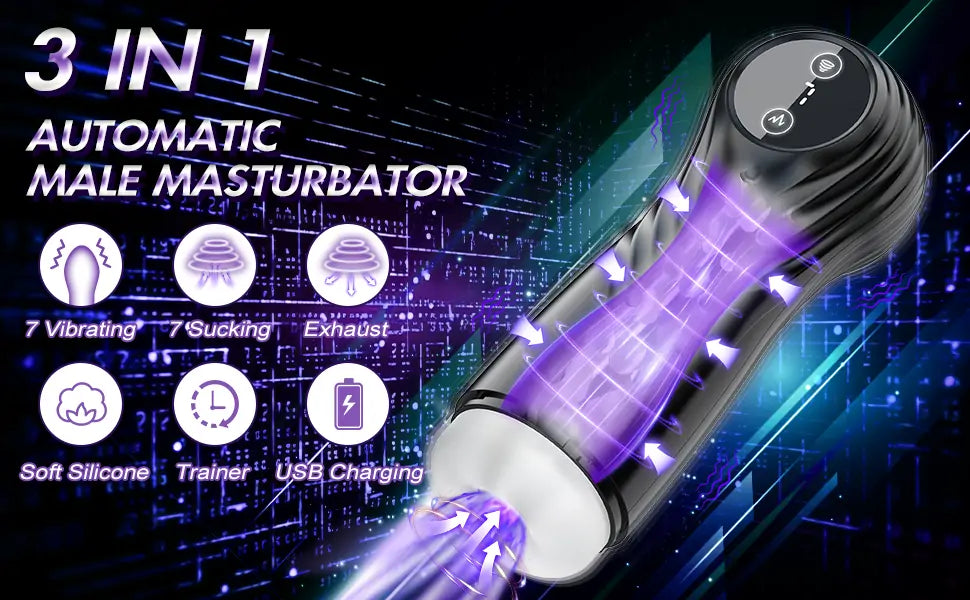 Blowjob Vaginal Pocket Pussy Stimulator with 7 Modes & Exhaust