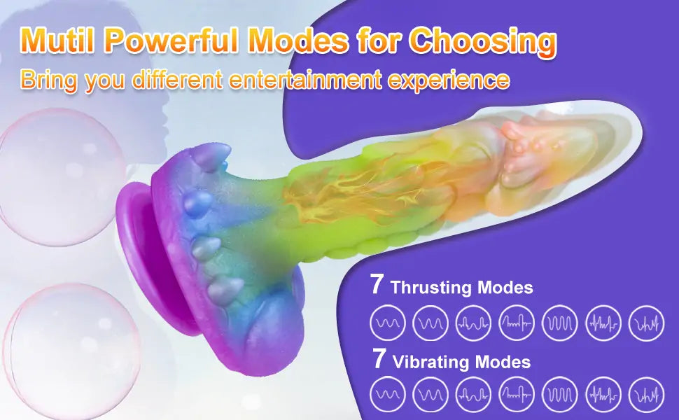 Colorful Thick Silicone Thrusting Vibrating Heating Dildo Vibrator