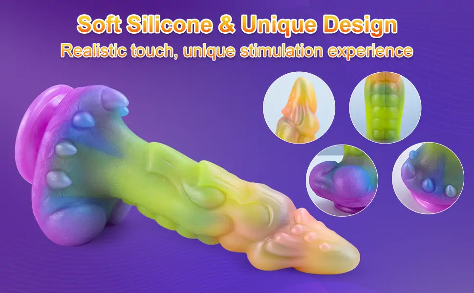 Colorful Thick Silicone Thrusting Vibrating Heating Dildo Vibrator