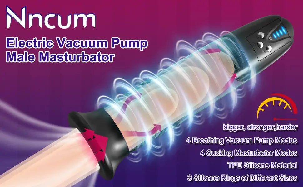 Electric Penis Vacuum Pump Sex Toy with Sensation Sleeve