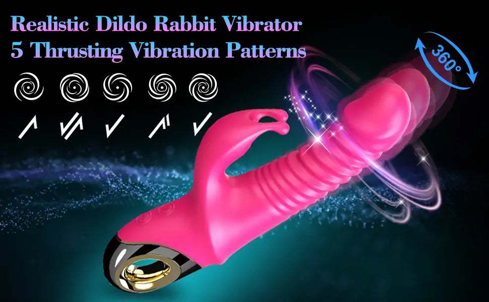 Hypnotic Bunny Smooth - Thrusting Dual Vibrator with 9 Vibrating & 5 Telescopic Modes