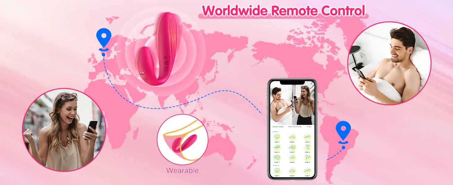 Remote Control Dual-Ended Vibrator for Clitoris & G-spot