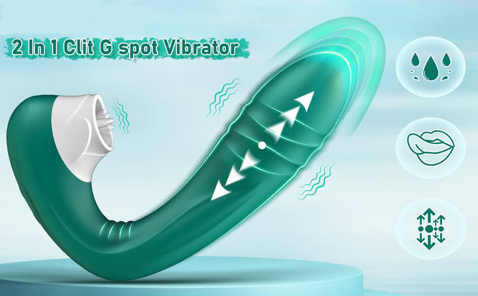 Waterproof Thrusting G-spot Clit Licking Vibrator