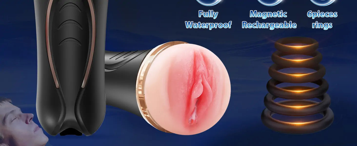 Waterproof Male Stroker Vibrating Male Masturbator Squeezable Pocket Pussy
