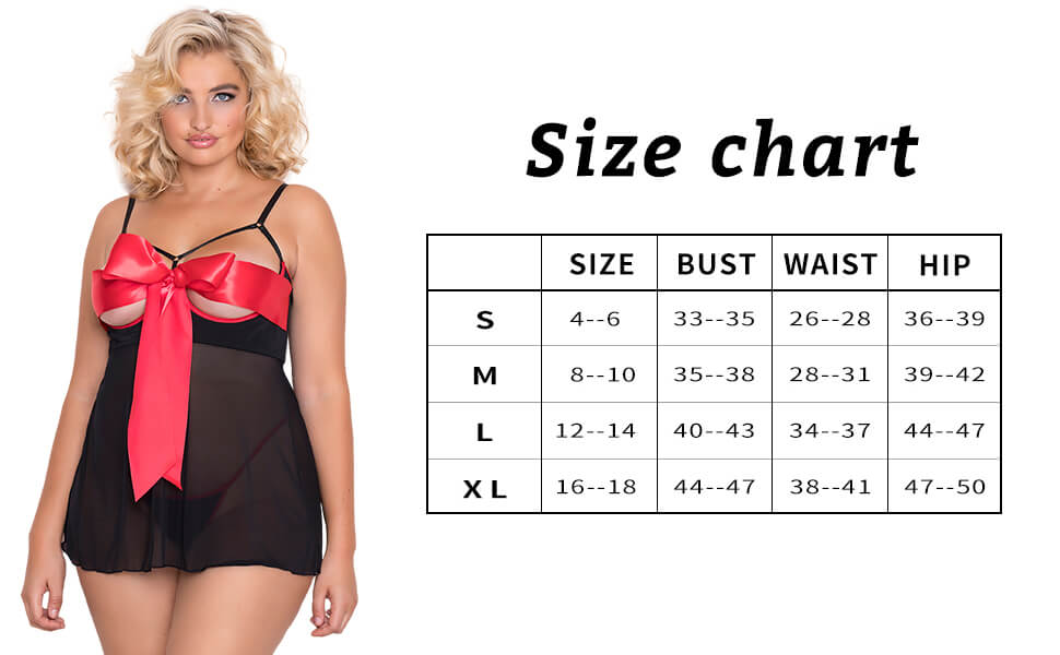 size chart of adorime sexy lingerie