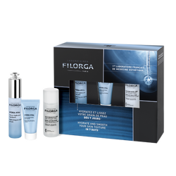 FILORGA HYDRA-HYAL ROUTINE SET package with products outside