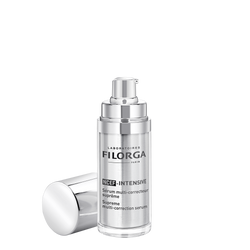 FILORGA NCEF-INTENSIVE serum open pump bottle with cap next to it