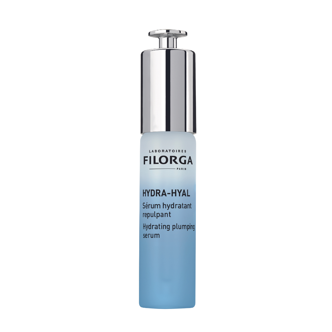 FILORGA HYDRA-HYAL SERUM blue & white glass bottle closed