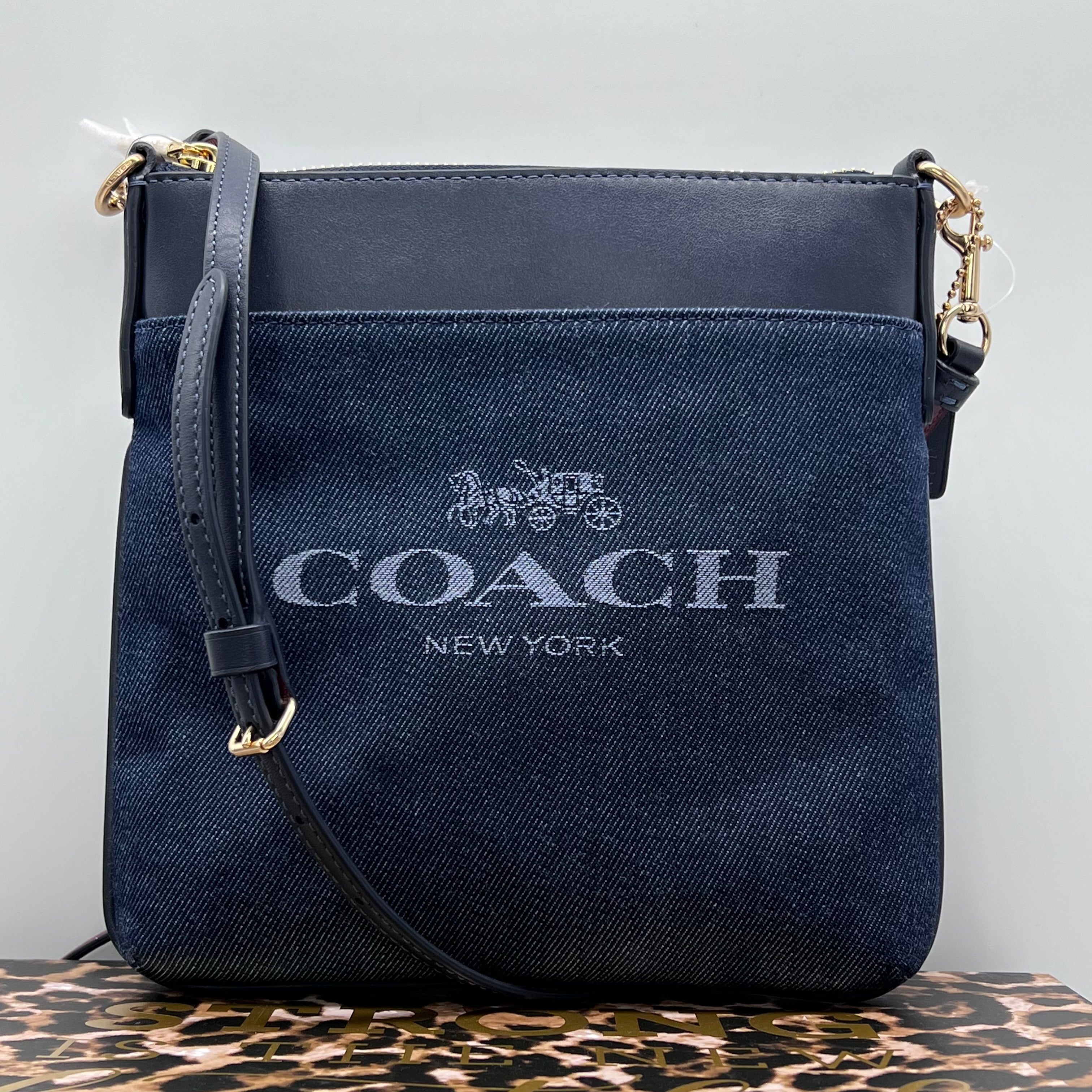 kitt denim jacquard crossbody