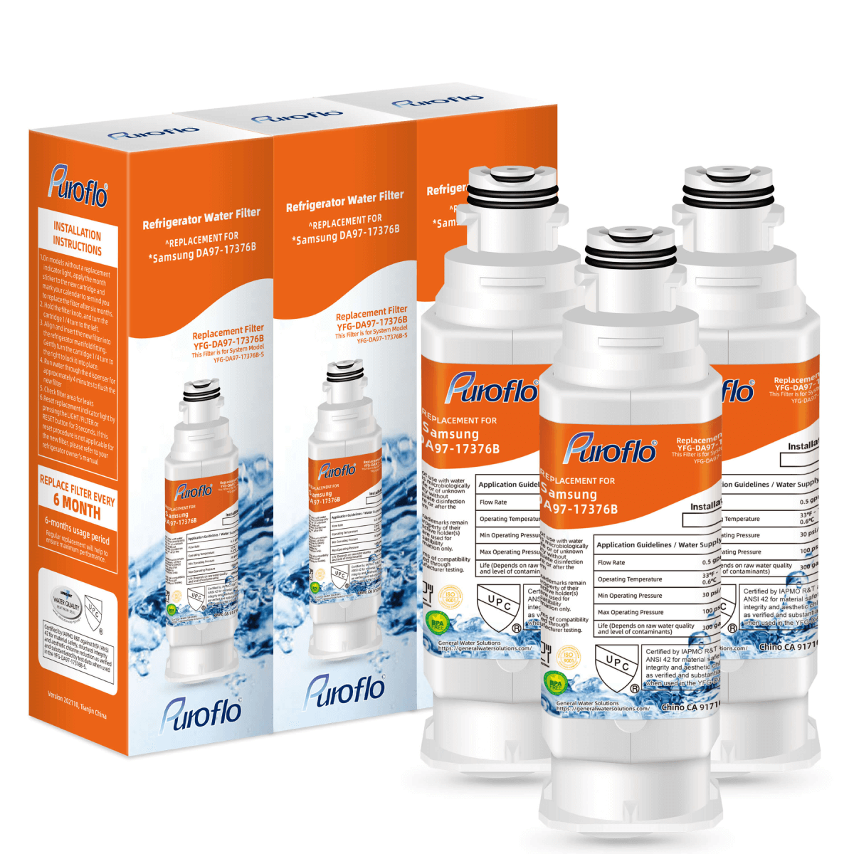 Puroflo Refrigerator Water Filter Replacement For Samsung Dab