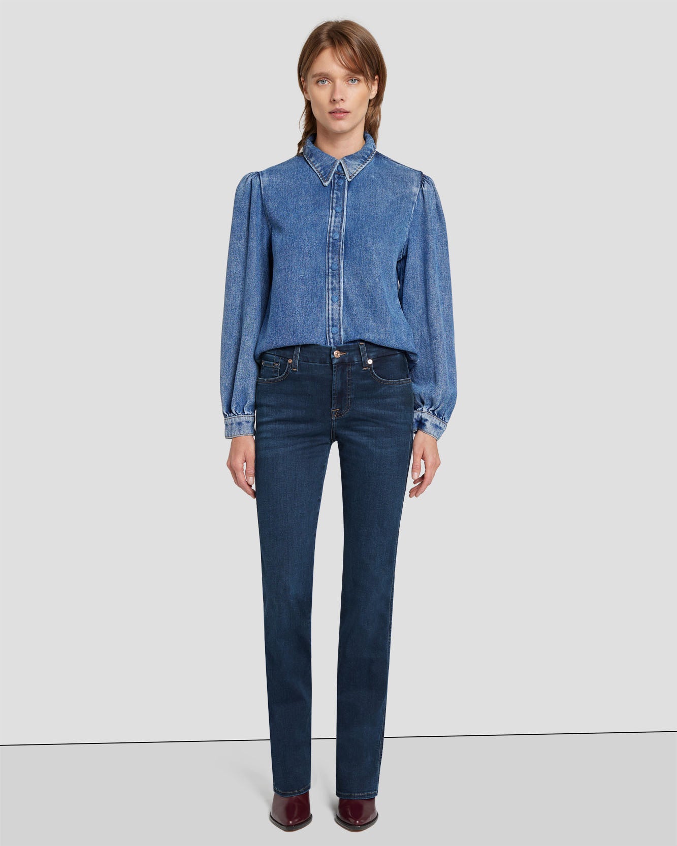 B(air) Kimmie Straight in Rinsed Indigo | 7 For All Mankind