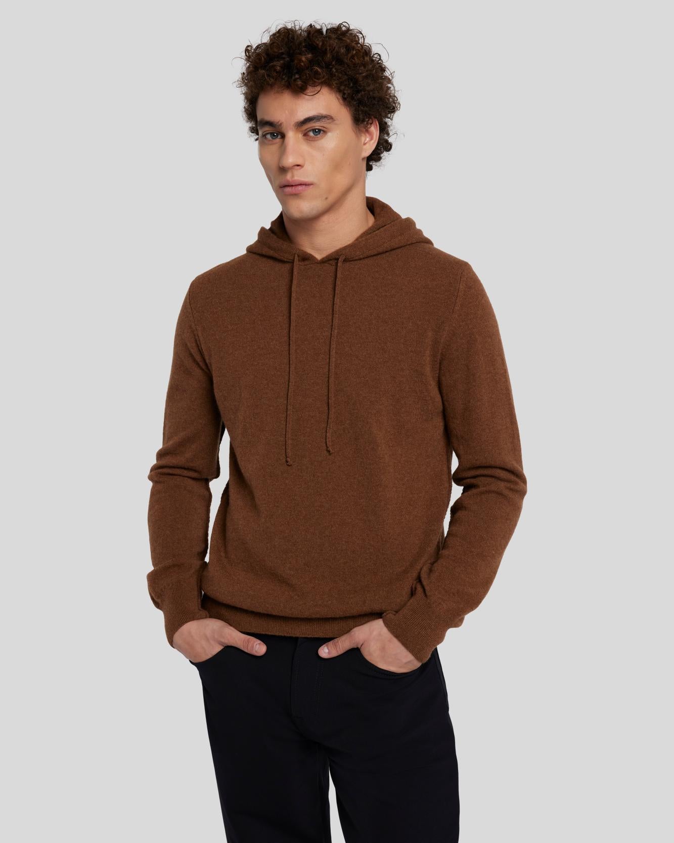 cashmere hoodie in dapper tan