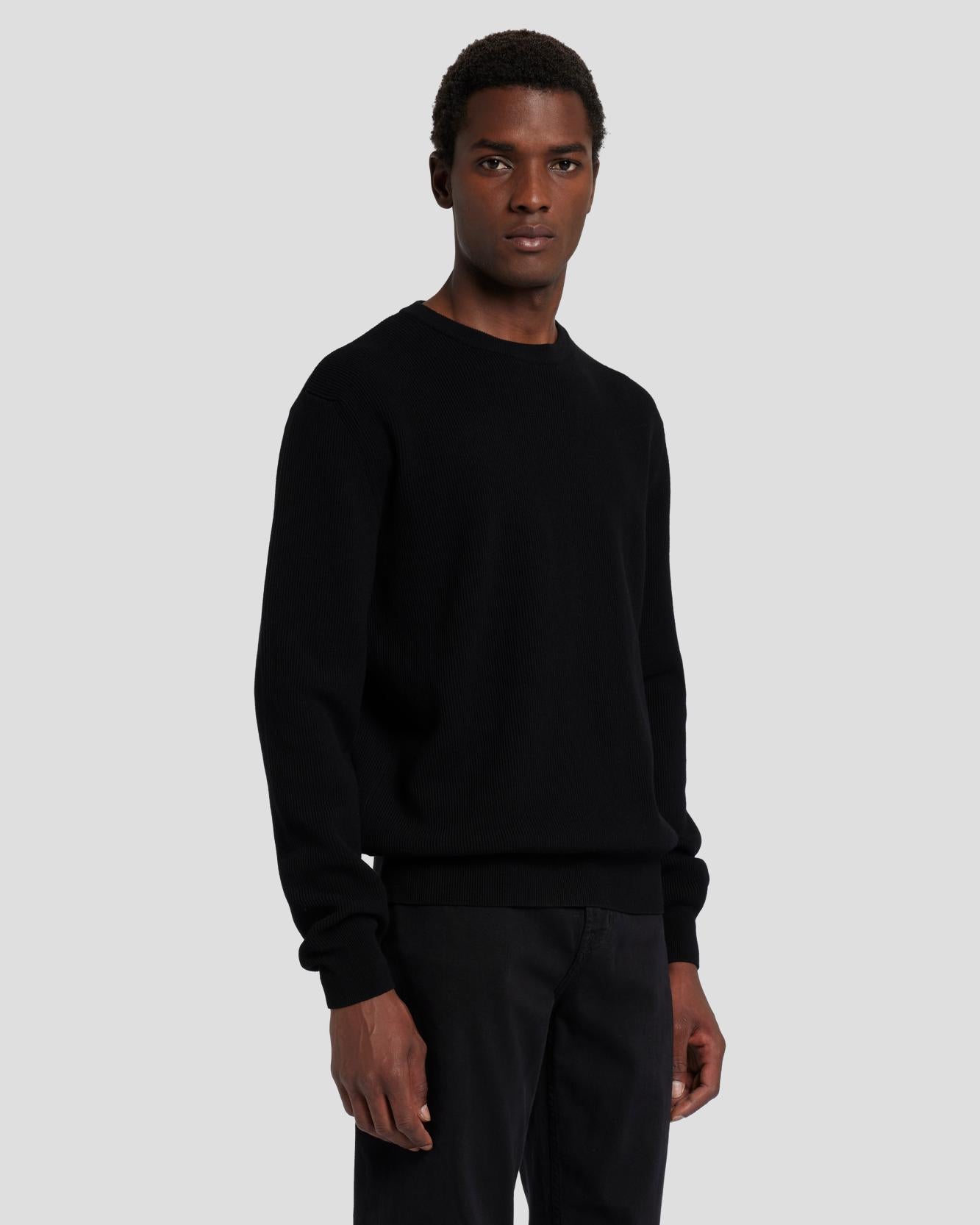 Luxe Performance Plus Sweater in Black | 7 For All Mankind