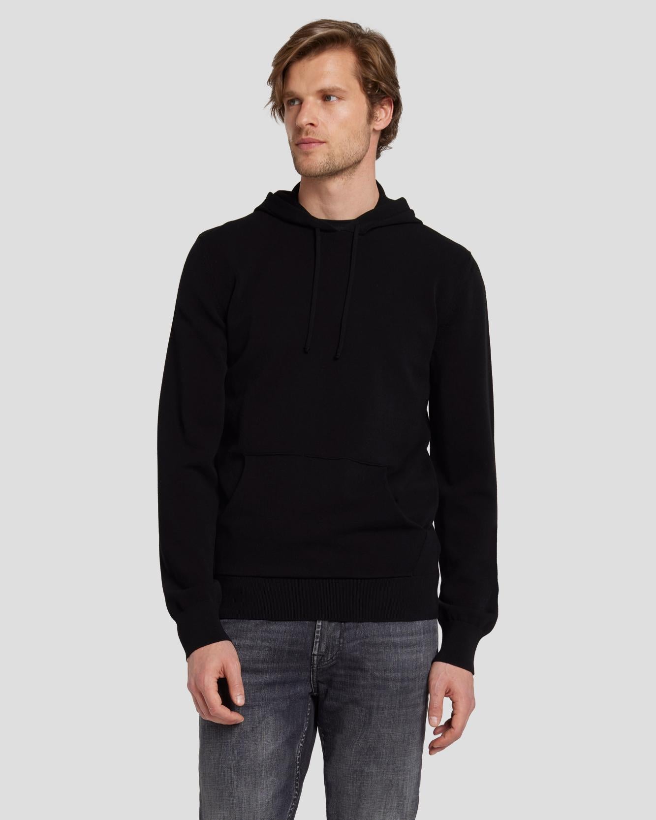 Dynamic Luxe Hoodie in Black | 7 For All Mankind