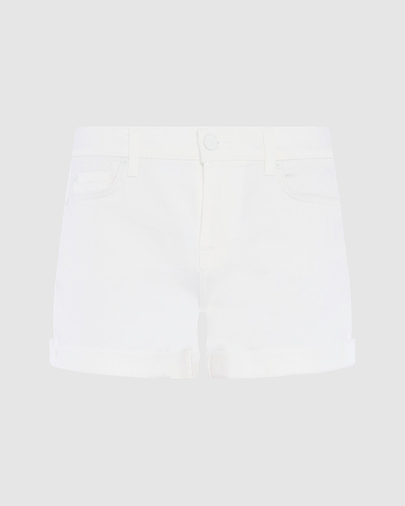 Broken Twill Mid Roll Short In White