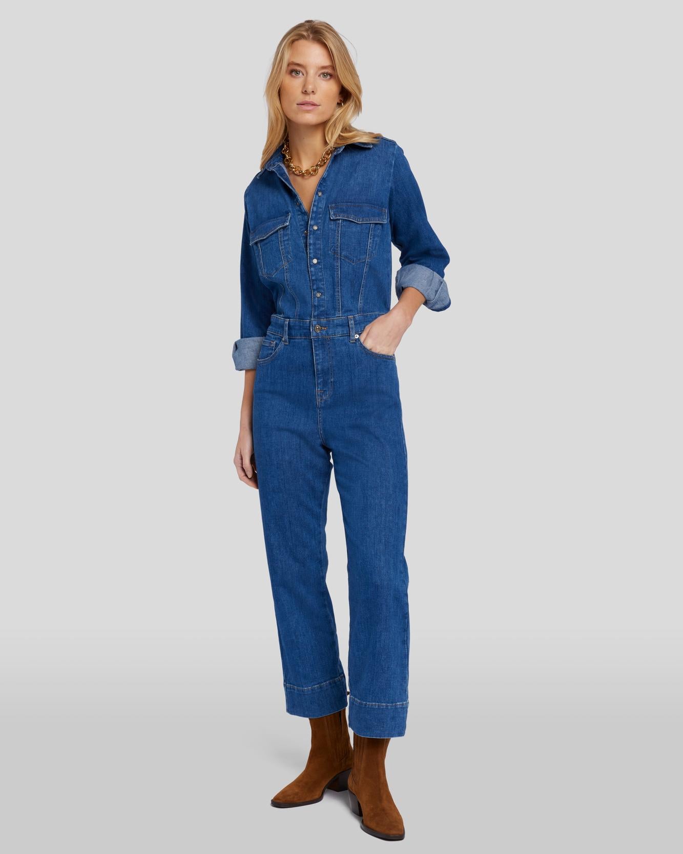 Left Hand Jumpsuit in Blue Soul | 7 For All Mankind