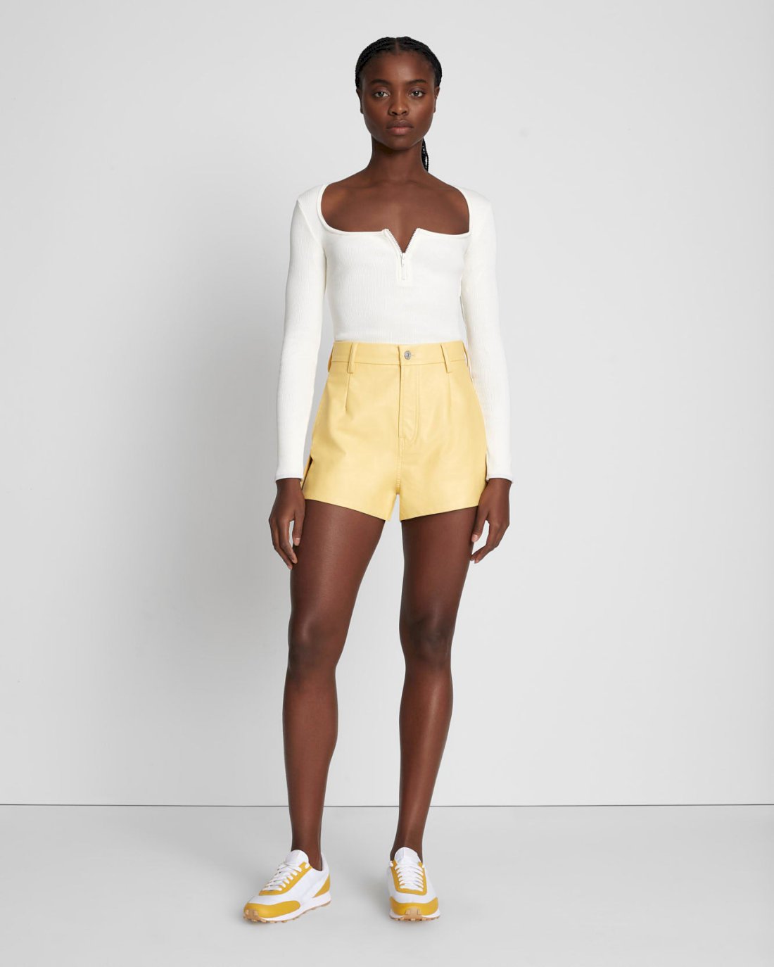 ZARA - FAUX LEATHER PAPERBAG WAIST BERMUDA SHORTS