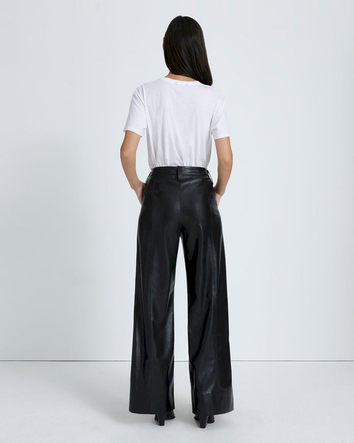 Faux Leather Easy Trouser in Black | 7 For All Mankind