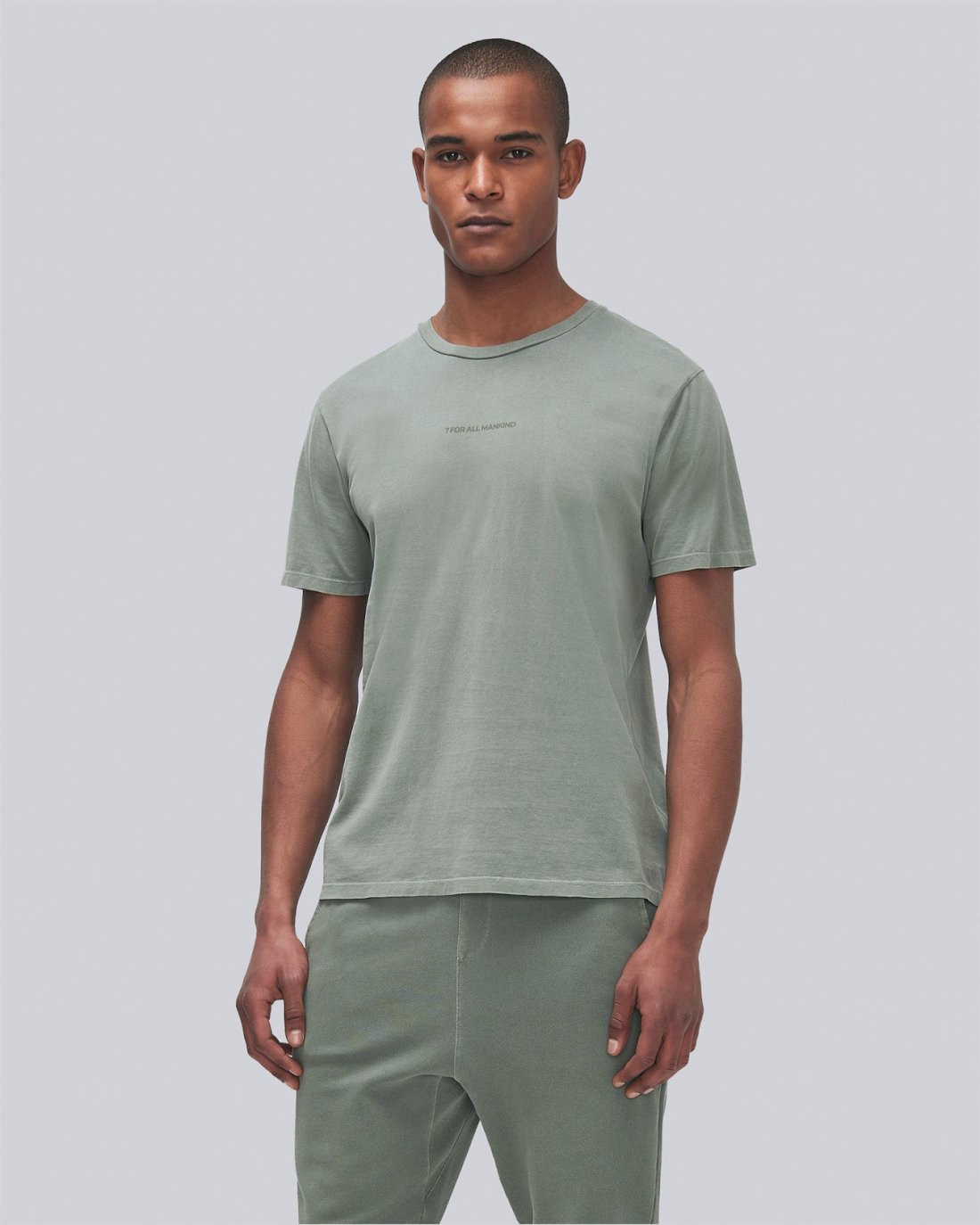 mineral dye t-shirt in light army