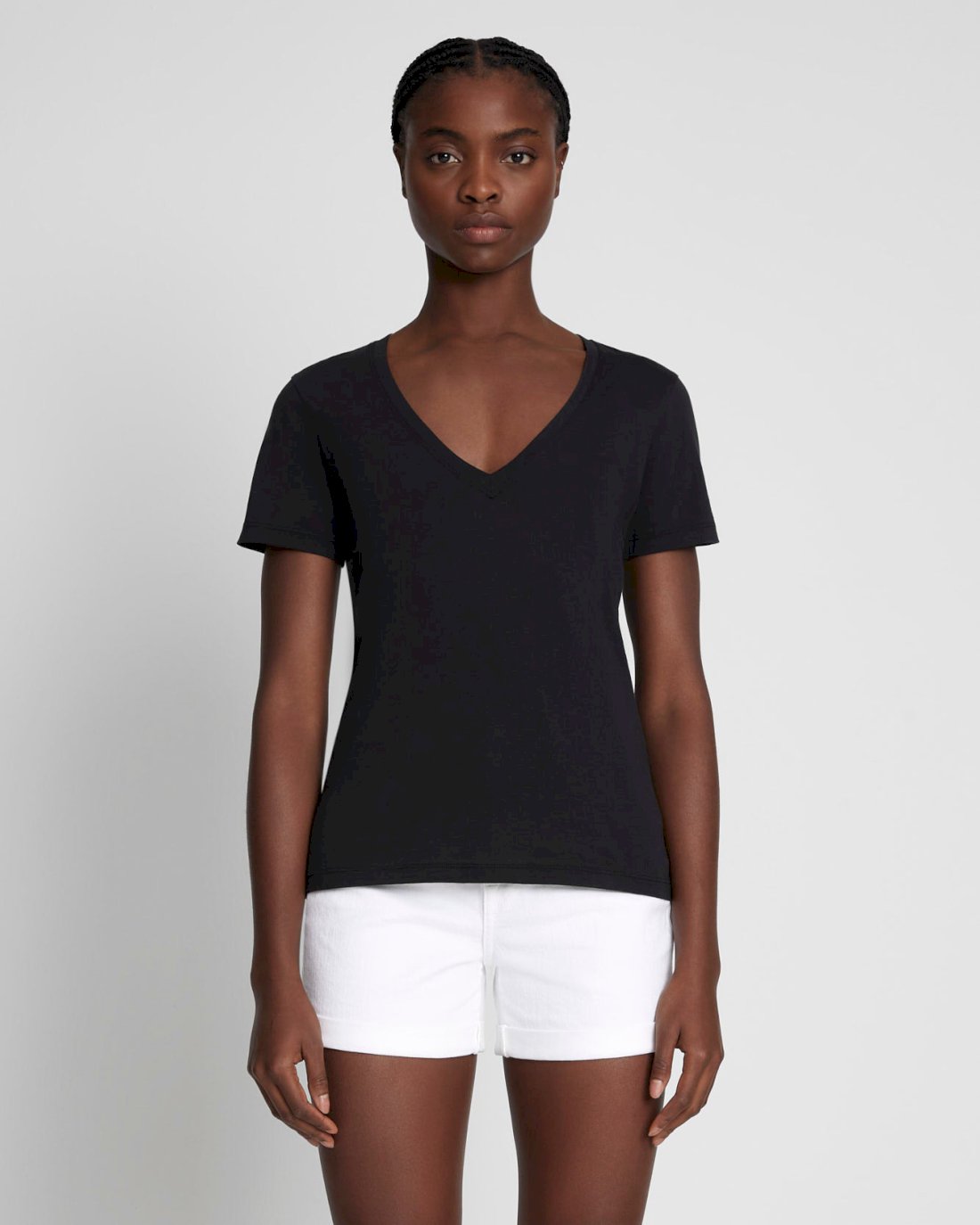dine interferens leder Pima Cotton Easy V-Neck Tee in Moonless Night | 7 For All Mankind