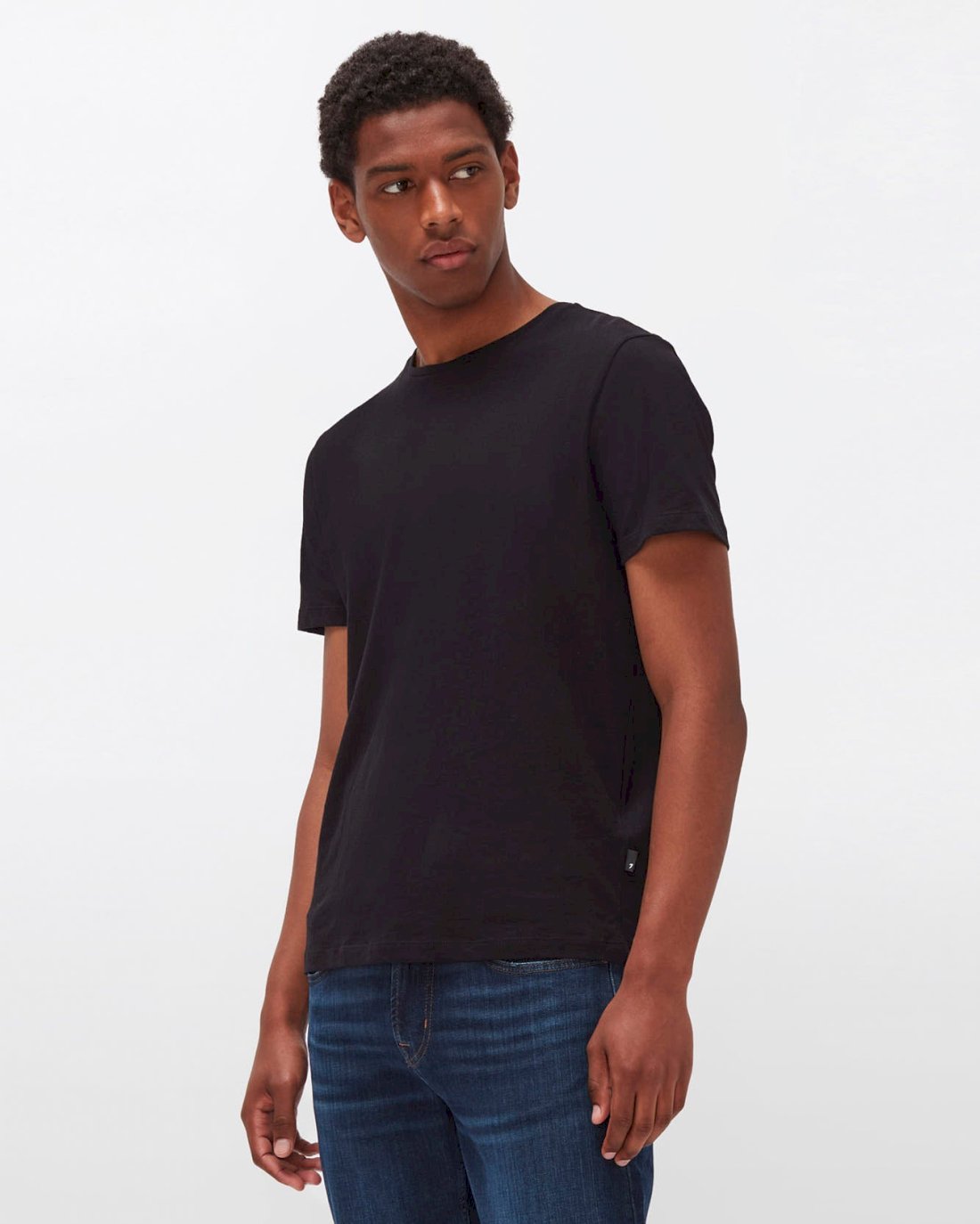 Cashmere Blend Tee in Black | 7 For All Mankind