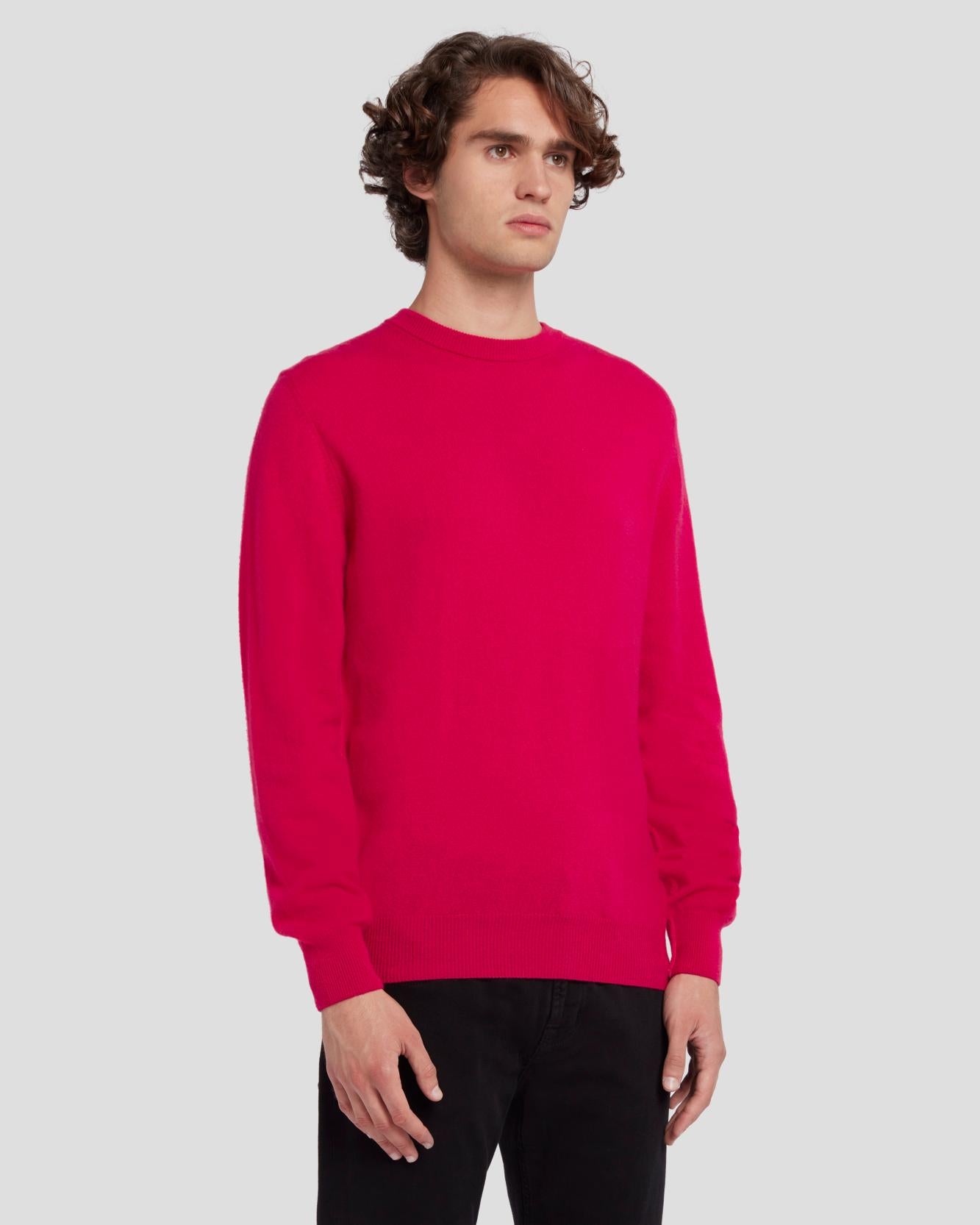 Cashmere Crew Sweater in Raspberry | 7 For All Mankind