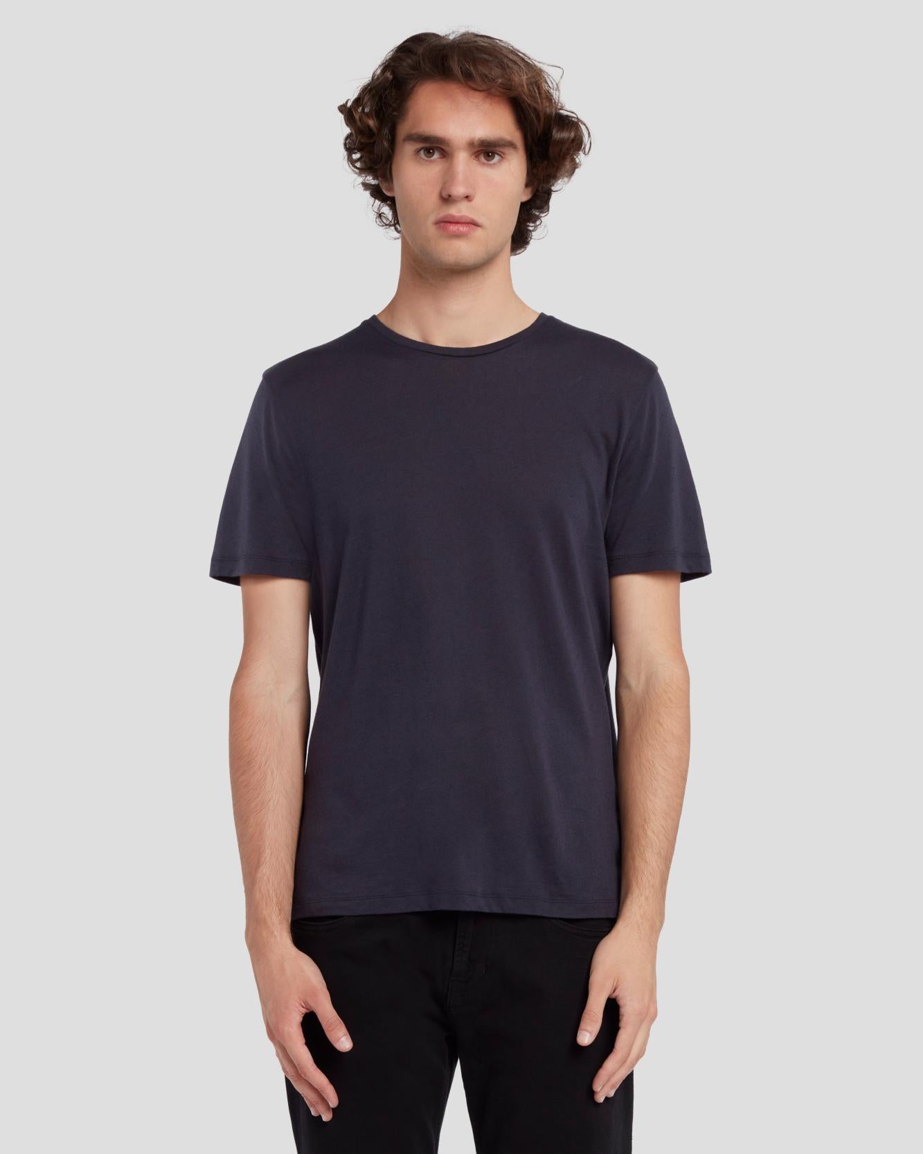 Cashmere Blend Tee in Navy | 7 For All Mankind