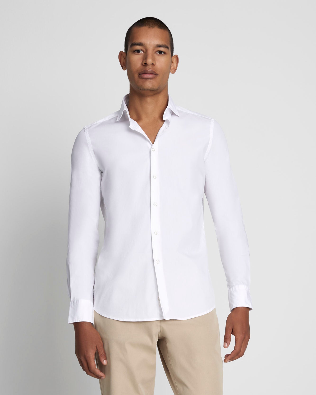 long sleeve poplin shirt in white