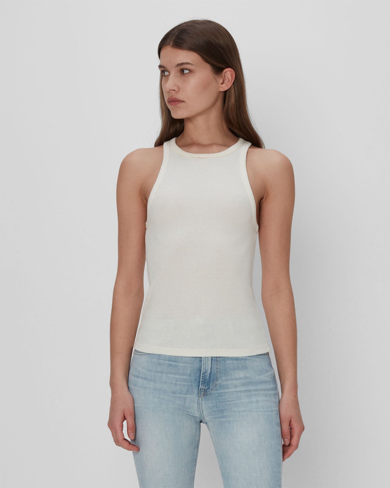 racerback tank in ivory