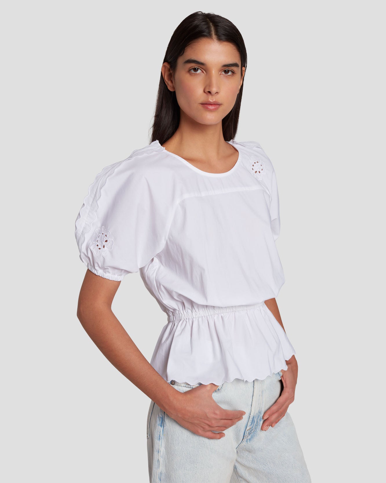 Precious Intrigue White Eyelet Blouse