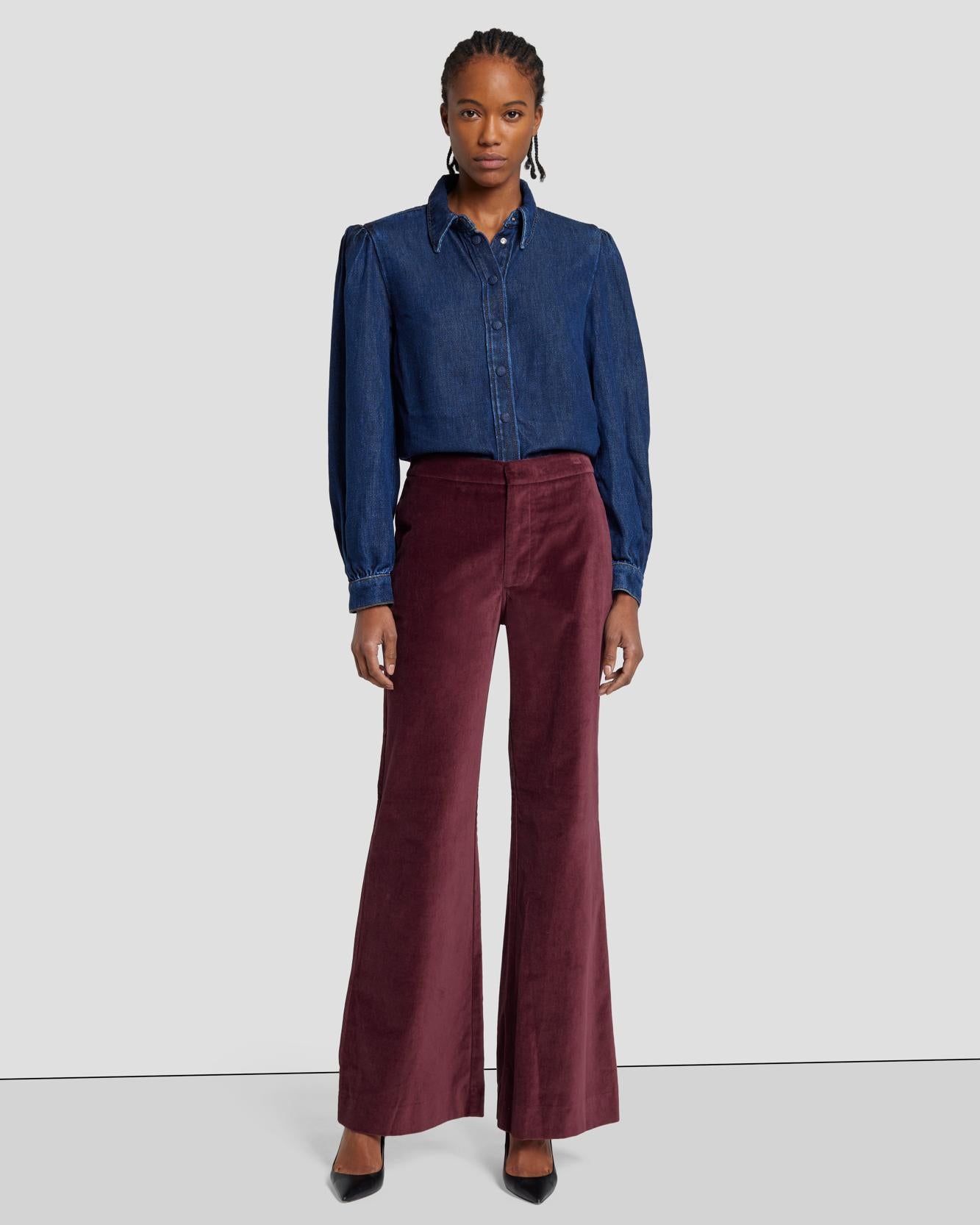 Velvet Wide Leg Trouser