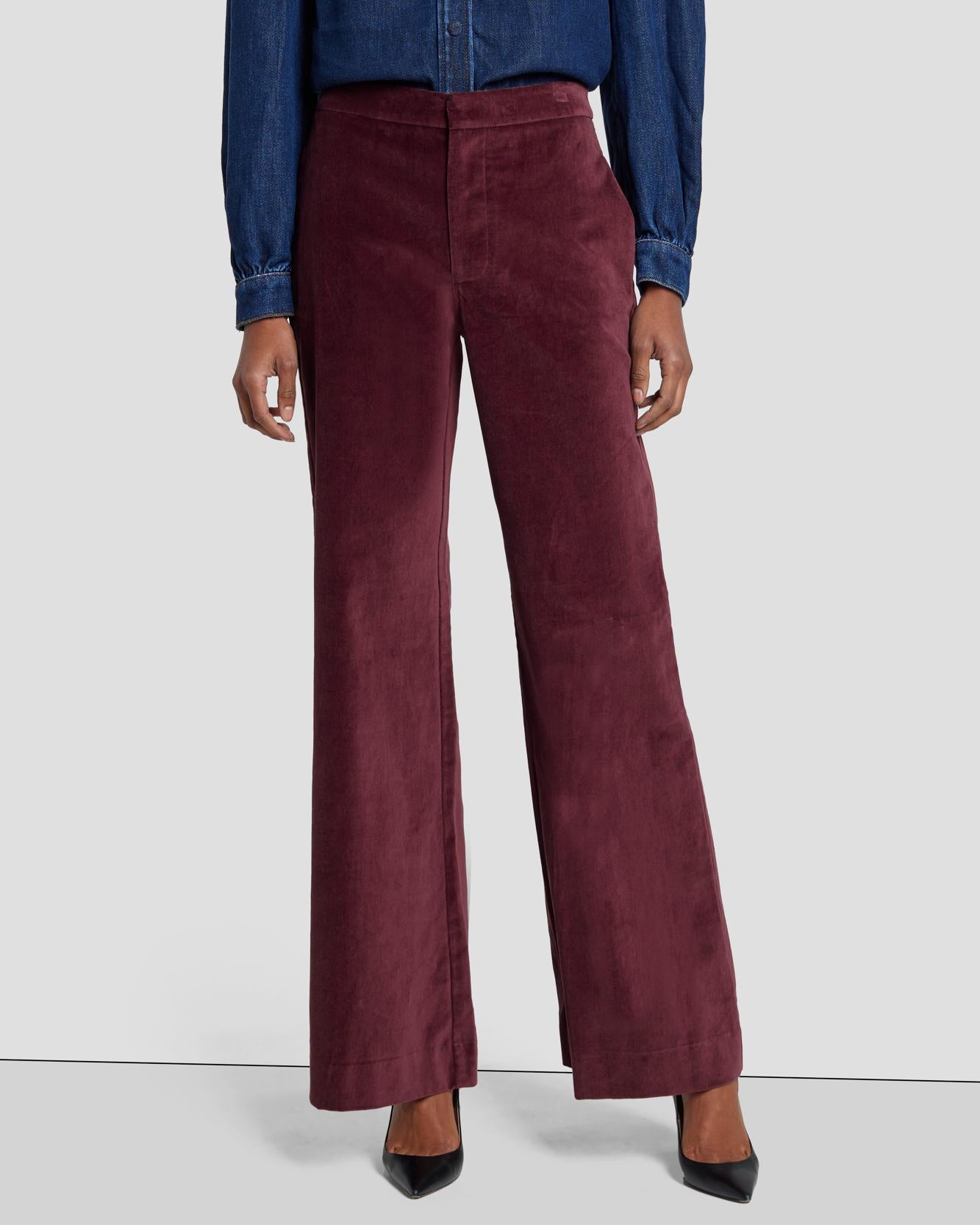 Modern Dojo Velvet Trouser in Winetasting | 7 For All Mankind