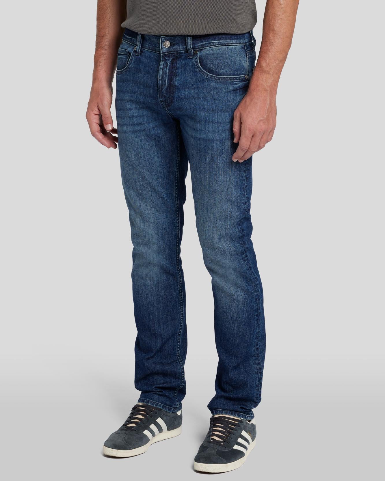 Buy Navy Blue Straight Fit Denim Jeans Online | Tistabene - Tistabene