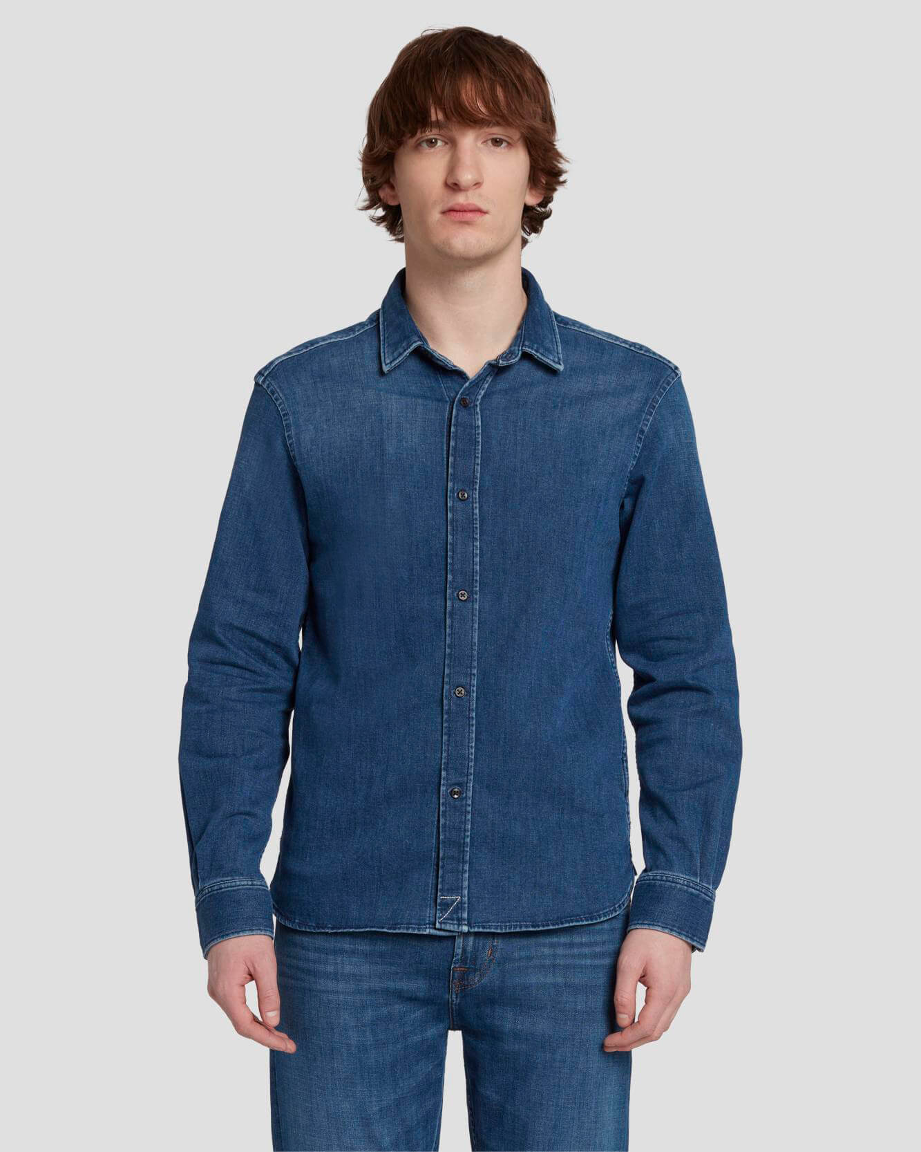 Trendy Men's Slim Fit Denim Shirt - Goodmate